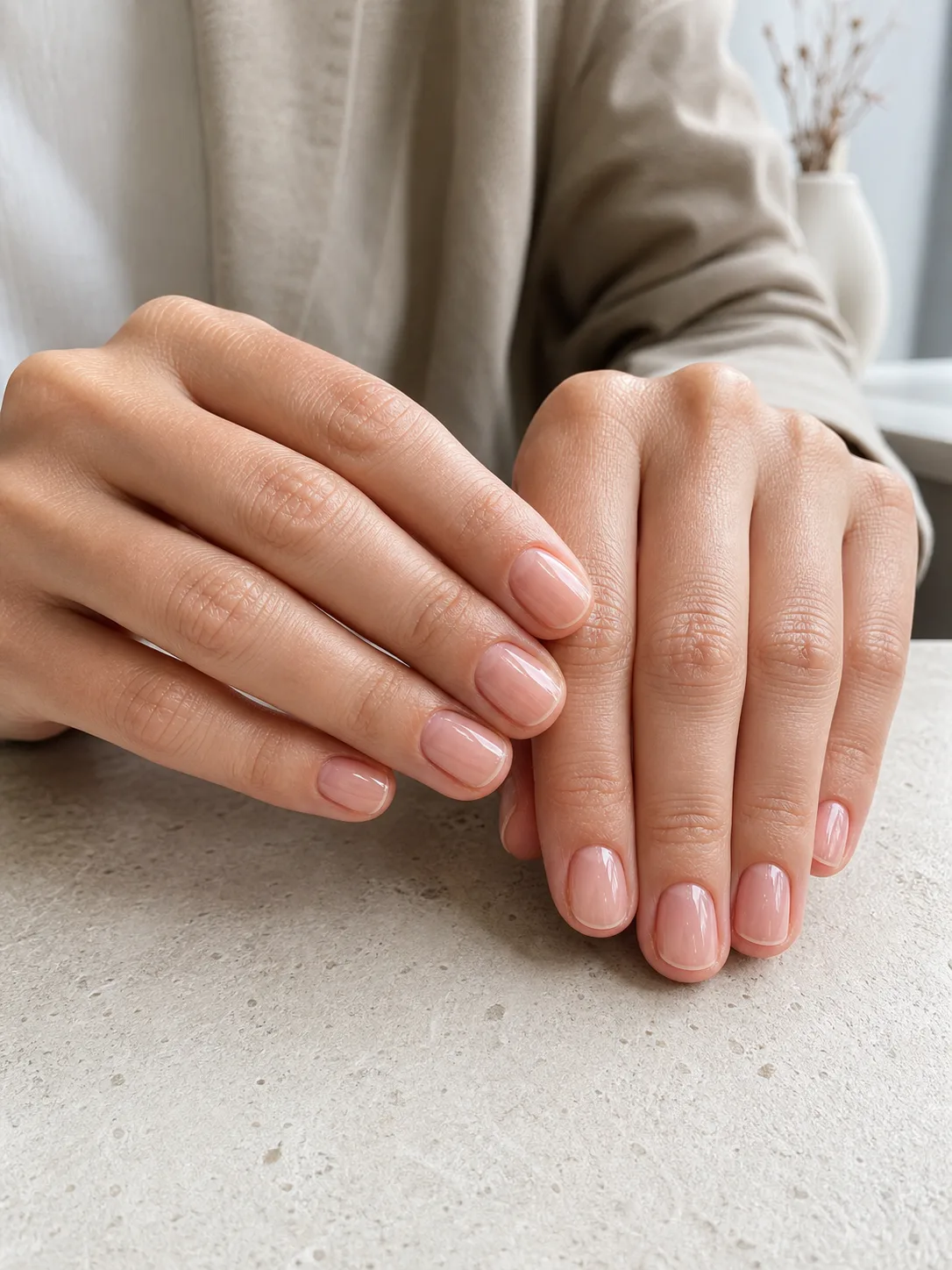 Réalisation manucure naturelle brillante par Naily Beauty